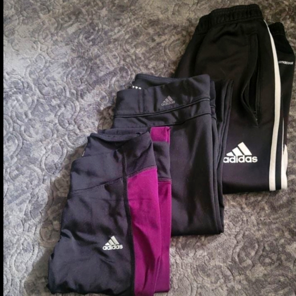 3 pairs Adidas pants/leggings sz small